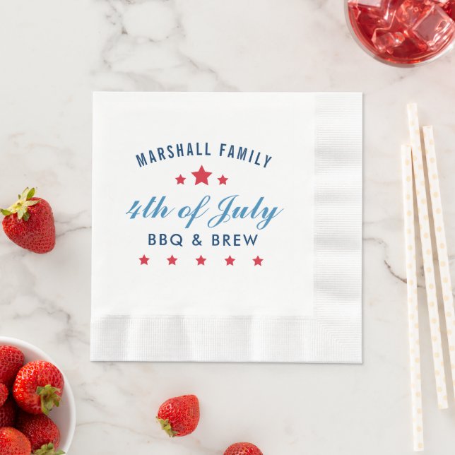 4th of July BBQ and Brew Custom Family Reunion Napkin (Insitu)