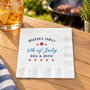 4th of July BBQ and Brew Custom Family Reunion Napkin