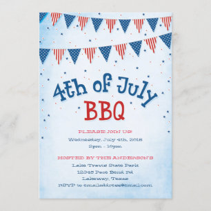 4th of July BBQ Bunting Invitation