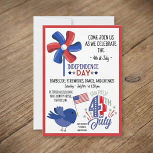 4th of July BBQ Come Join US Party Invitation