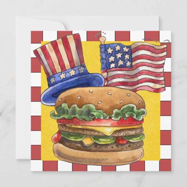 4th of July BBQ Cook Out ! SRF Invitation (Front)