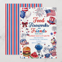 4th Of July BBQ Food Friend and Firework