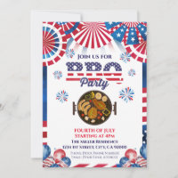 4th Of July BBQ Invitation, Party In USA Invite