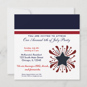 4th of July BBQ Party Invitation