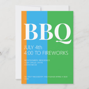 4th of July BBQ Party Invitation