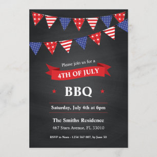 4th of July BBQ Party Invitation
