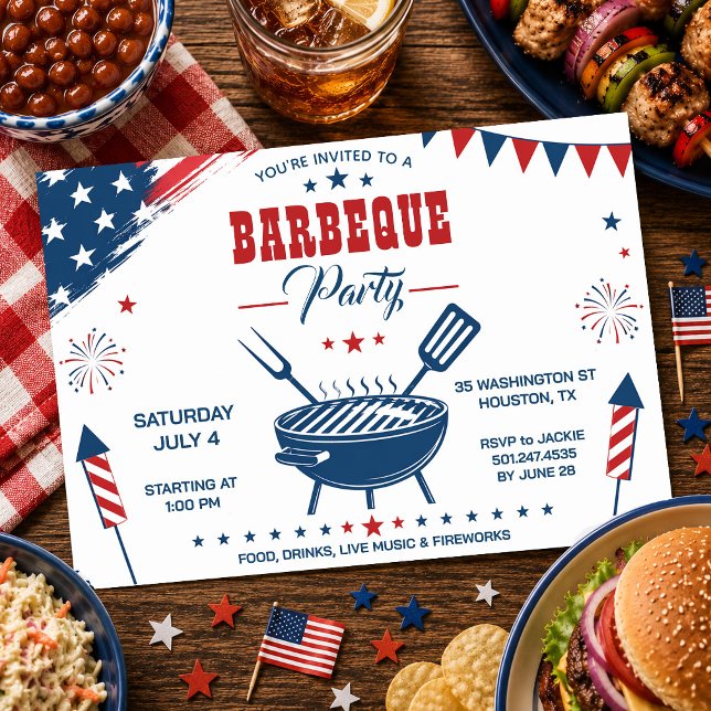 4th of July BBQ Party Invitation (Creator Uploaded)