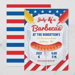 4th of July BBQ Party Invitation