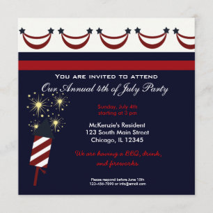 4th of July BBQ Party Invitation