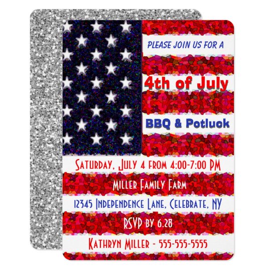 4th of July BBQ & Potluck Card
