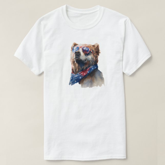 4th Of July Bear T-Shirt (Design Front)
