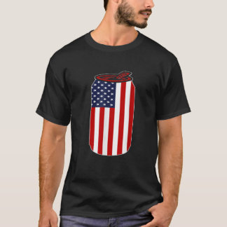 4th Of July Beer Can Flag US Flag Patriotic Gift T T-Shirt
