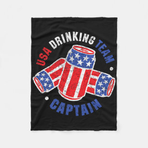 4th Of July Beer Can Flag Usa Drinking Team Tees  Fleece Blanket