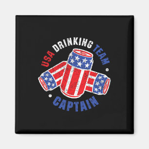 4th Of July Beer Can Flag Usa Drinking Team Tees  Magnet