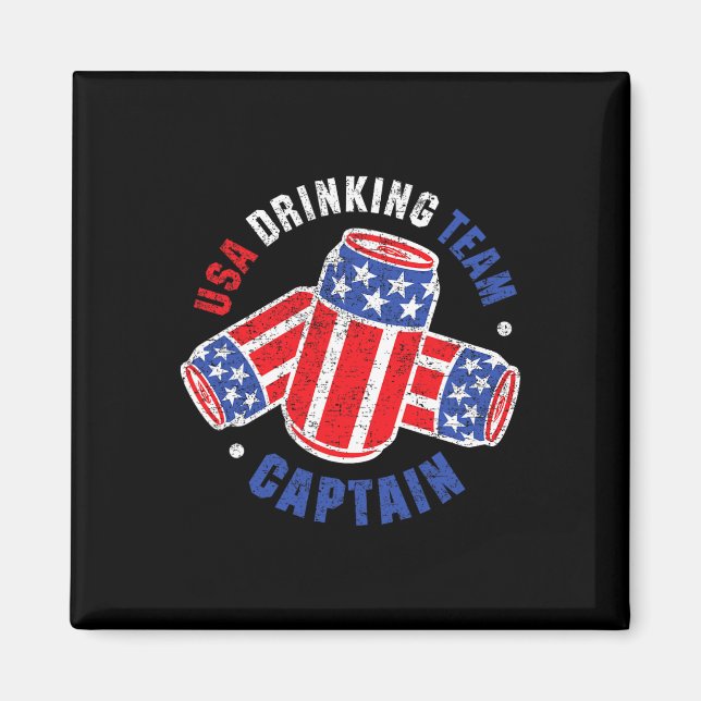 4th Of July Beer Can Flag Usa Drinking Team Tees  Magnet (Front)