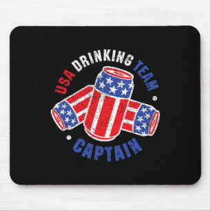 4th Of July Beer Can Flag Usa Drinking Team Tees  Mouse Pad