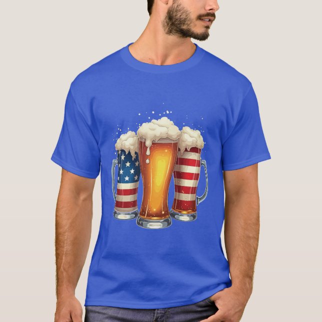 4th of July Beer Party Vibes T-Shirt (Front)