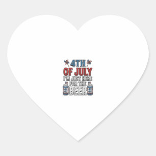 4th of July Beer Vintage Patriotic Shirt Design_1 Heart Sticker