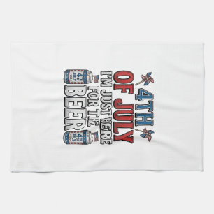 4th of July Beer Vintage Patriotic Shirt Design_1 Kitchen Towel