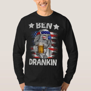 4th Of July Ben Drankin Drinking Beer Benjamin Fra T-Shirt