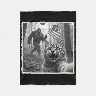 4th Of July Bigfoot And Sasquatch  Fleece Blanket