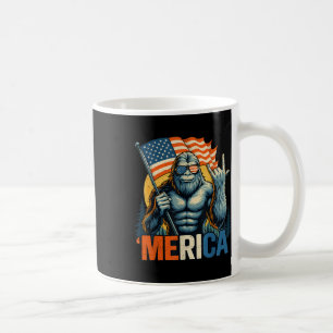 4th Of July Bigfoot Merica Rock American Flag Patr Coffee Mug
