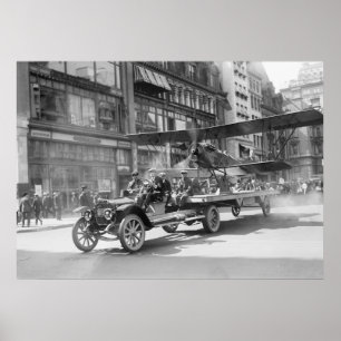 4th of July Biplane, early 1900s Poster