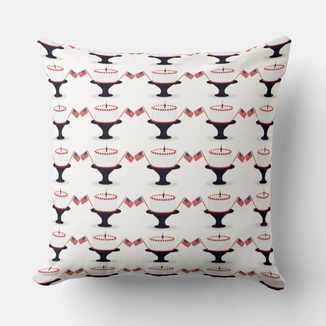 4th of July Birthday Cake Throw Pillow (Front)