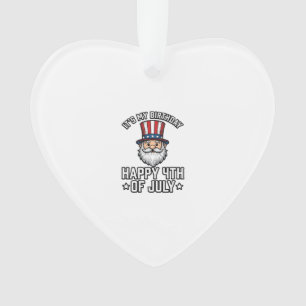 4th of July Birthday Gnome Patriotic Shirt Design_ Ornament