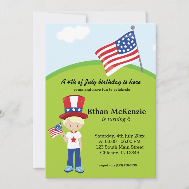 4th of July birthday Invitation (Front)