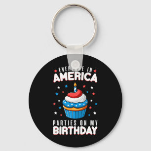 4th Of July Birthday Party Boy Girl Fourth Of July Keychain