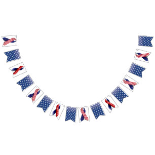 4th of July, Blue with White Stars Bunting Bunting Flags
