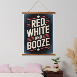 4th of July Booze Party Red White and Booze Hanging Tapestry