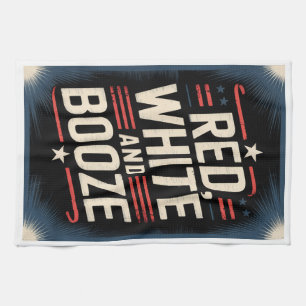 4th of July Booze Party   Red White and Booze Kitchen Towel