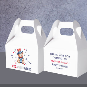 4th Of July Boy Baby Shower Bear Guest Favor Box