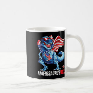 4th Of July Boys Girls Men Amerisaurus T Rex Funny Coffee Mug