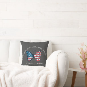 4th of July Butterfly Throw Pillow