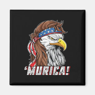 4th Of July Byld Eagle Mullet Murica Usa Usa Meric Magnet