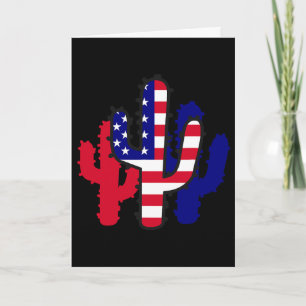 4th Of July Cactus Serape Women Men Card