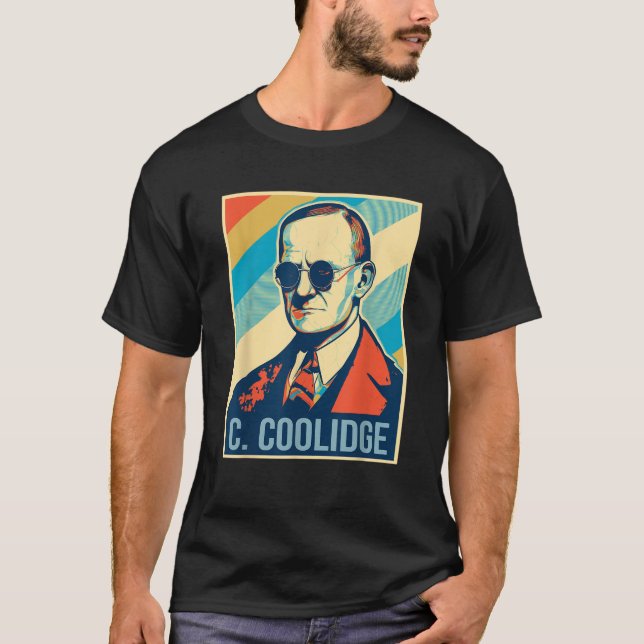 4th Of July Calvin Coolidge President Retro Patrio T-Shirt (Front)