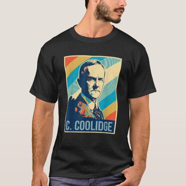 4th Of July Calvin Coolidge President Retro Patrio T-Shirt (Front)