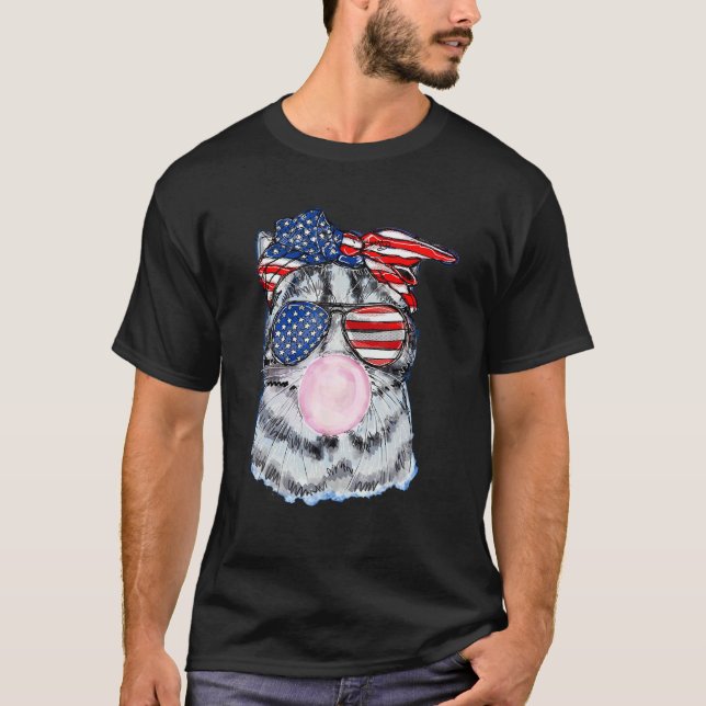 4th of July cat Bubblegum T-Shirt (Front)