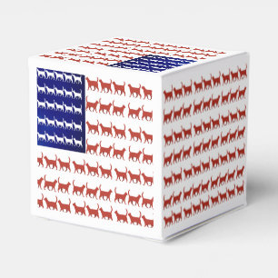 4th of July Cat Flag Red White and Blue Favor Box