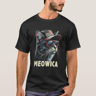 4th of July Cat Meowica Cat Lover USA America T-Shirt