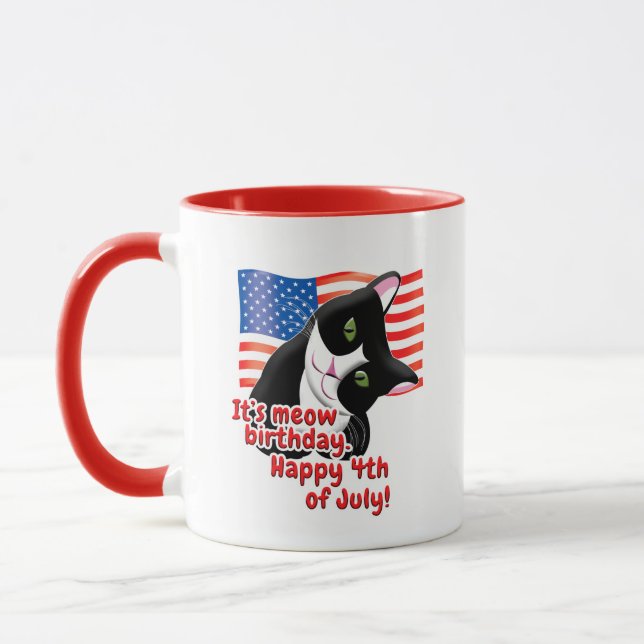 4th of July Cat Mug (Left)