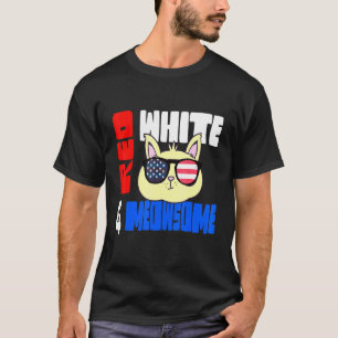 4th Of July Cat Red White Meowsome Flag Patriotic T-Shirt