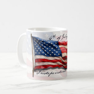 4th of July – Celebrate with US Flag Coffee Mug