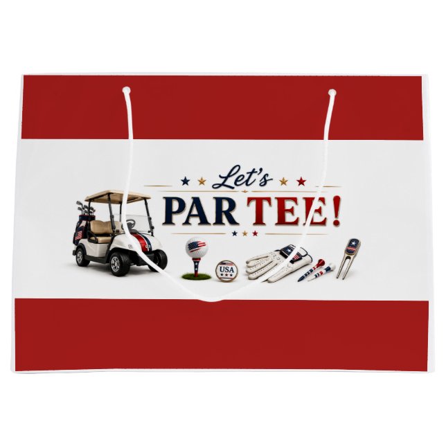 4th of July Celebration for Golfer  Large Gift Bag (Front)