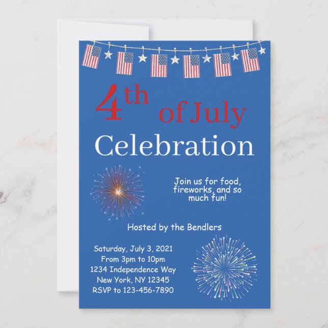 4th of July Celebration Invitation (Front)
