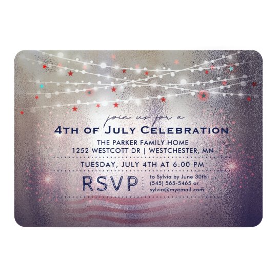 4th of July Celebration Lights & Sparkles Invite